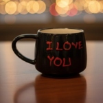 I Love You Siyah Fincan