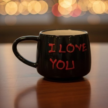 I Love You Siyah Fincan